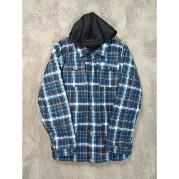 Liquid Venture Jacket Mens Medium Blue Plaid 5000 Snowboard Ski Waterproof - Picture 1 of 9